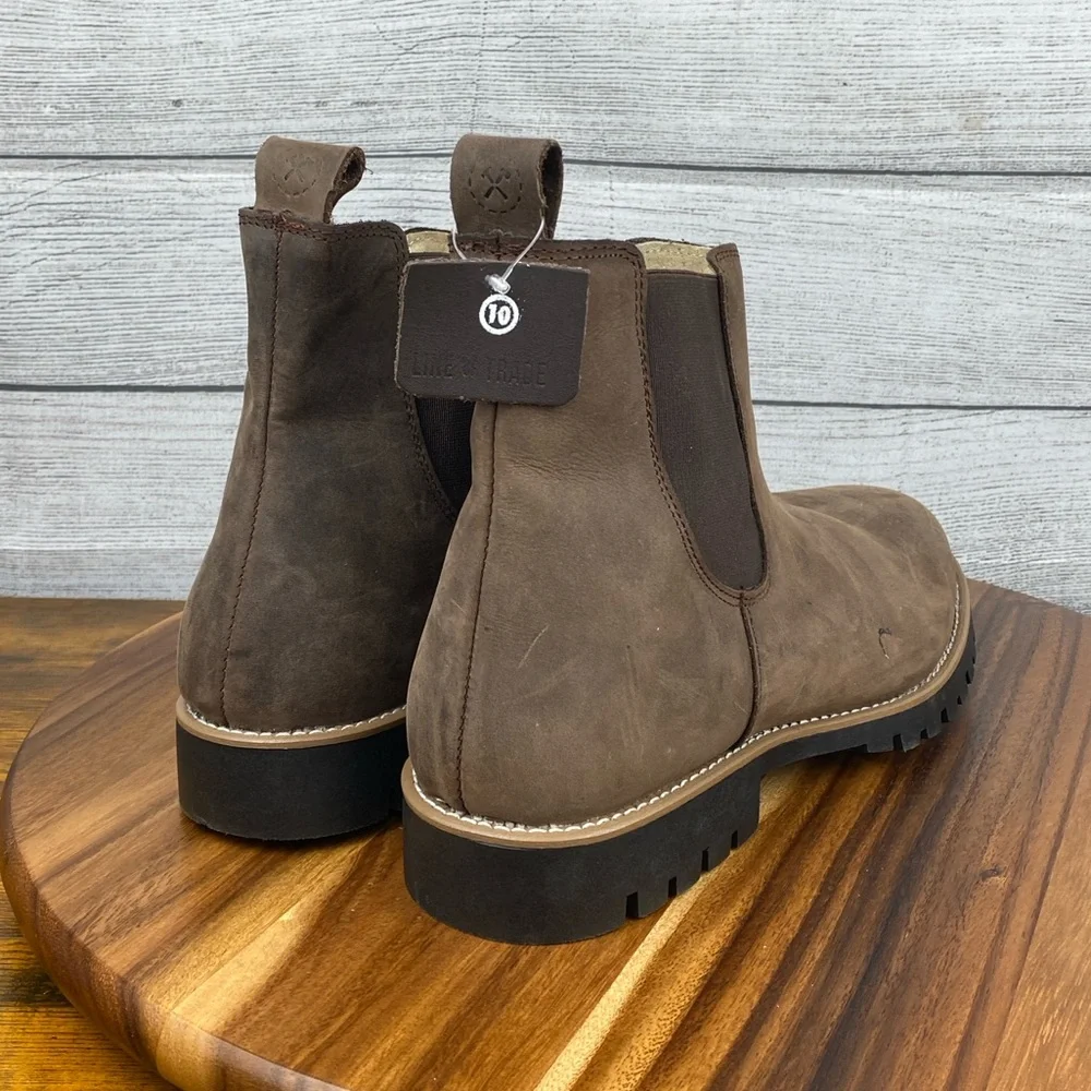 NEW Line of Trade Brown Leather The Foundation Chelsea Boot Men’s Size 10